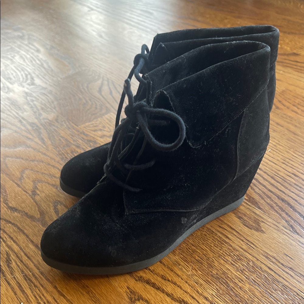 Madden Girl Black Velvet Ankle Booties